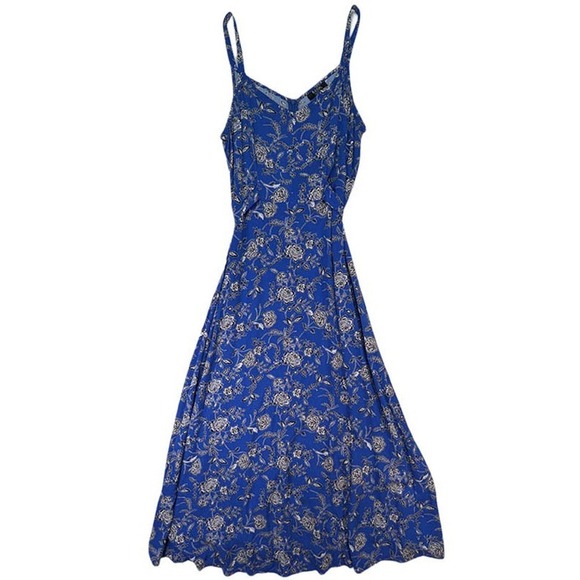MSK Dresses & Skirts - MSK Petite Sundress Womens PL Blue Floral Cotttagecore Vintage 90s Y2K Whimsical